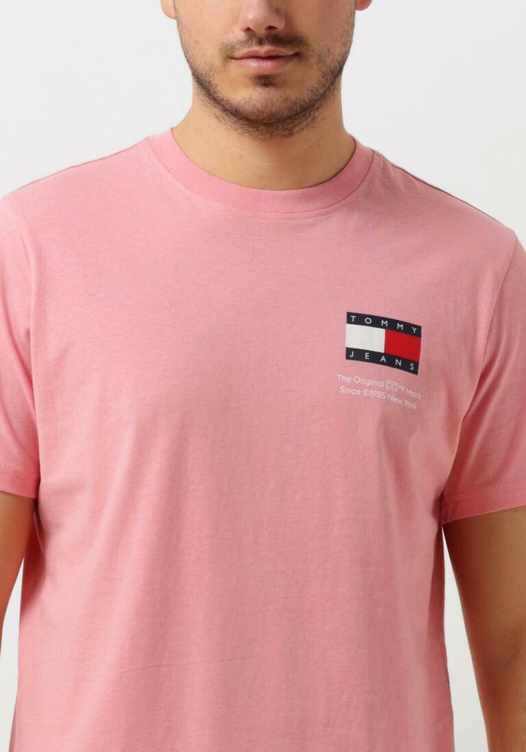 TOMMY JEANS roze tommy jeans t-shirt tjm slim essential flag tee