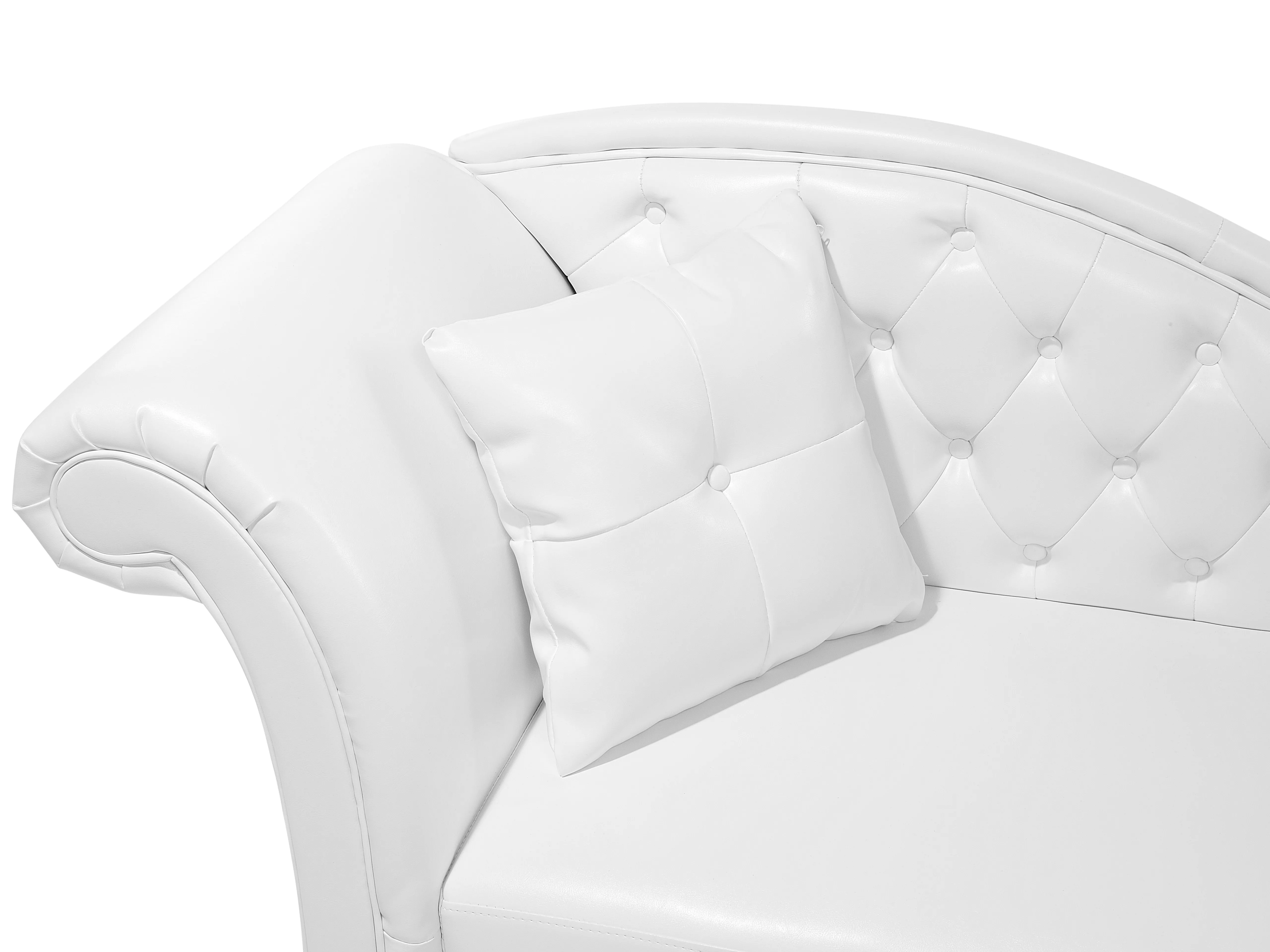 Linkszijdige chaise longue LATTES Kunstleer Wit