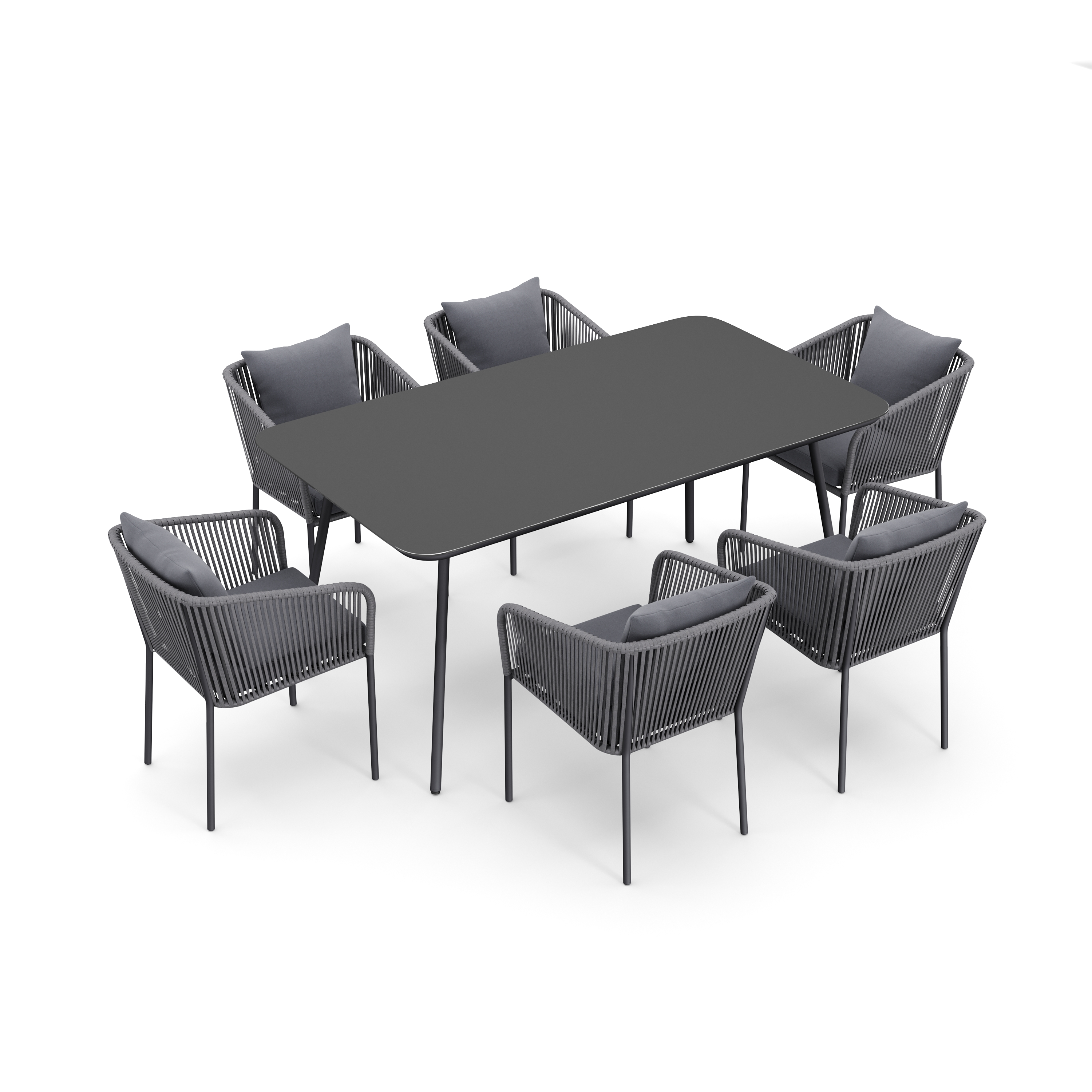 Gartenmöbel Set MARCELLO 7-teilig anthrazit