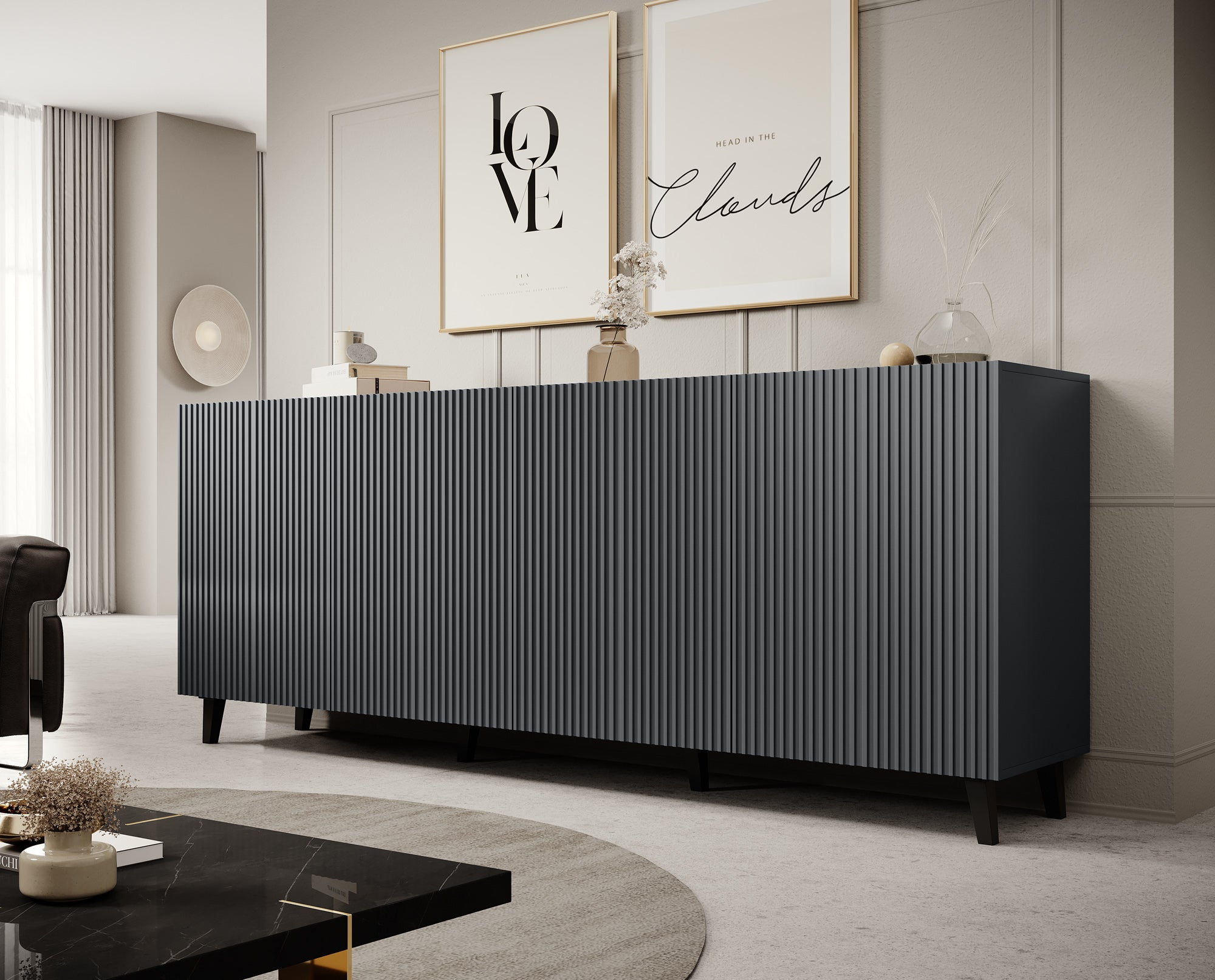 Vintar - Dressoir - Antraciet - 201x42x83 cm