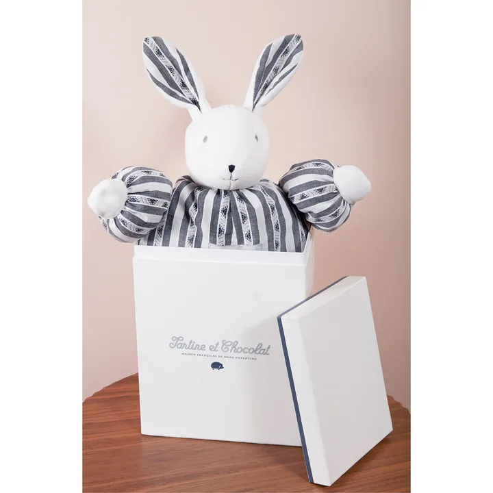 Tartine et Chocolat Peluche Augustin le lapin 1977 - 25 cm | Bleu marine