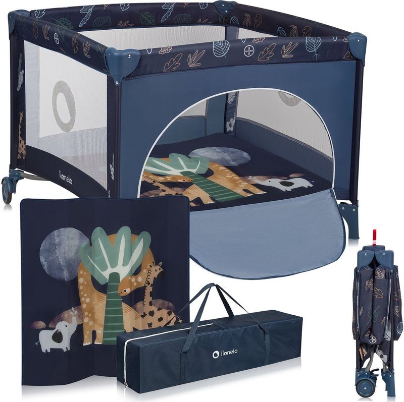 Lionelo - Bonnie - Kinderbox - Zwart - Staal - Inclusief Schuimmatras