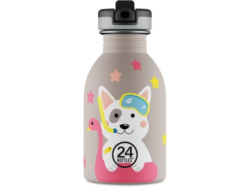 24Bottles Trinkflasche Urban 250 ml, Lucky Dog Trinkflasche aus rostfreiem Edelstahl