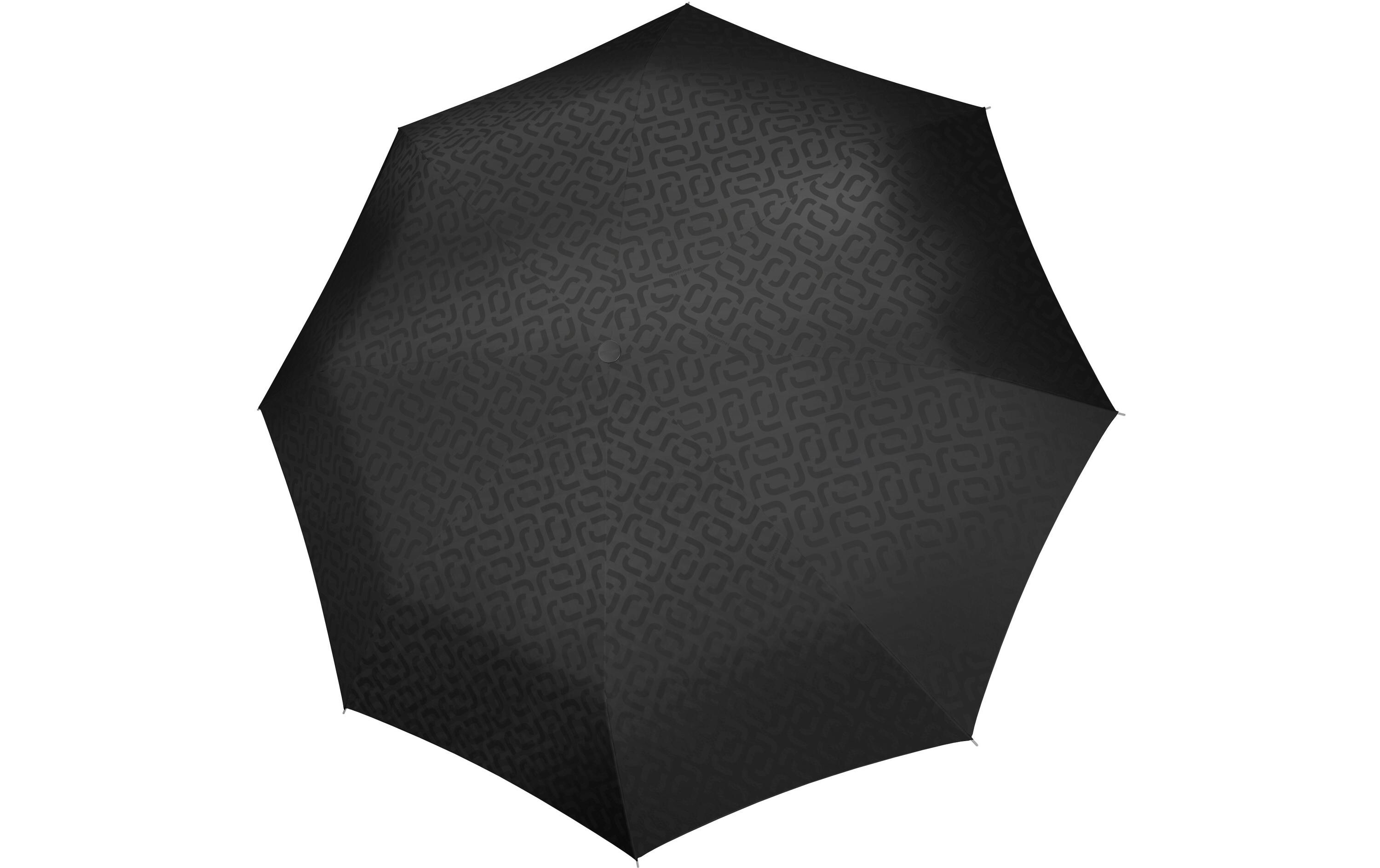 Schirm Pocket Duomatic Signature Black Hot PrintRegenschirm aus recyceltem PET