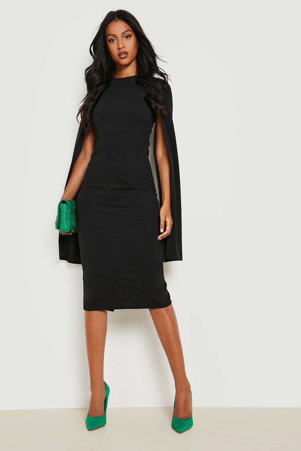 boohoo Robe midi moulante à manches cape