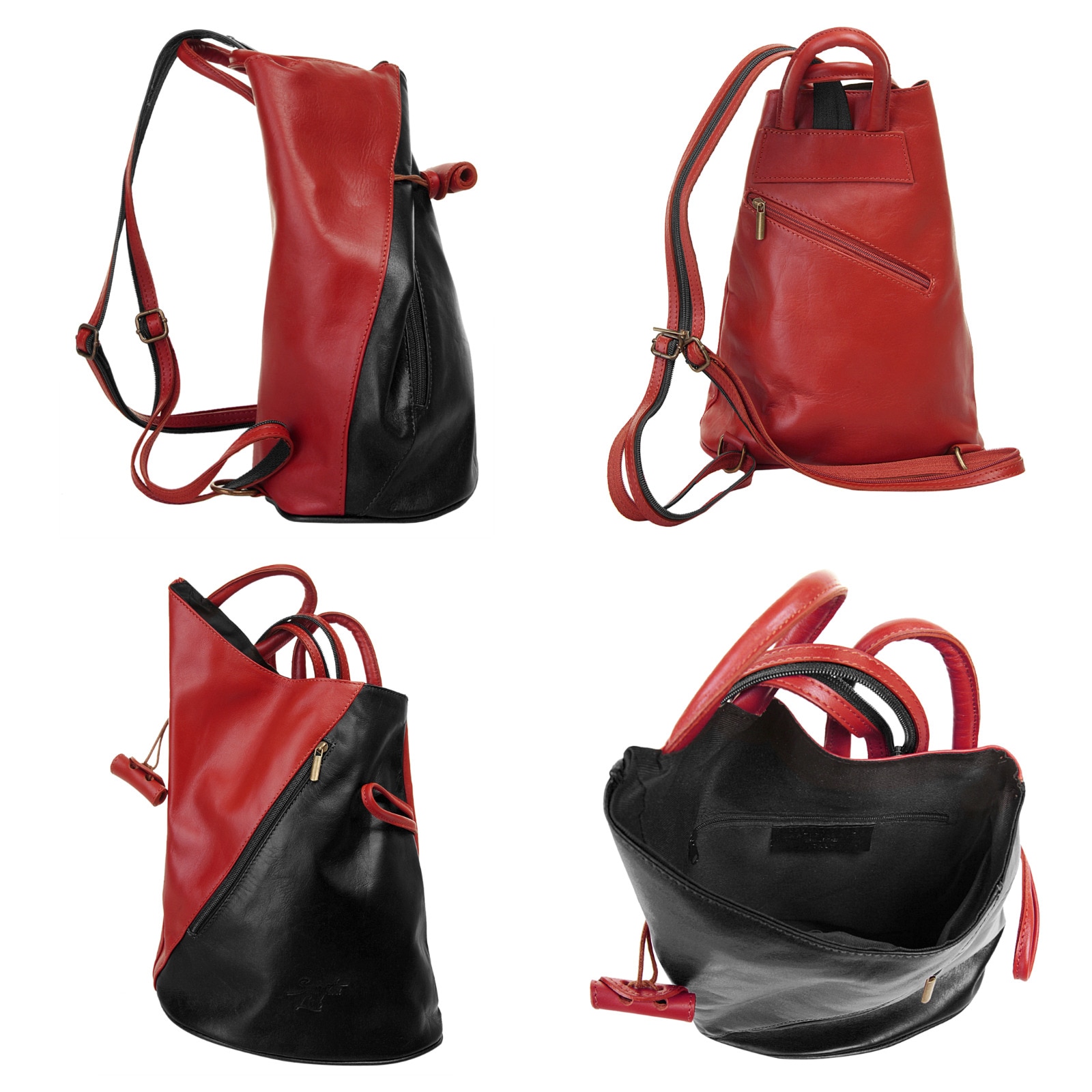 Samantha Look Cityrucksack echt Leder, Made in Italy