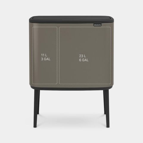 Bo Touch Bin, met 2 binnenemmers, 11   23 liter - Platinum