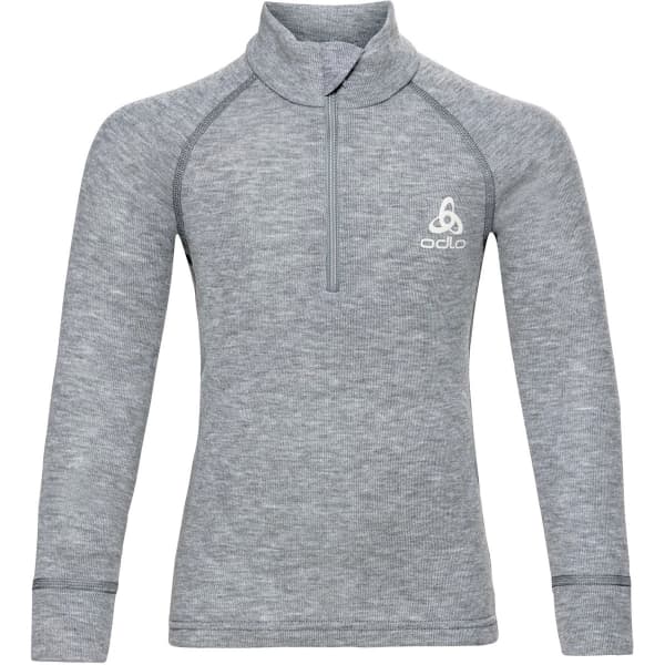 T-shirt thermique ODLO ACTIVE WARM ECO KIDS BL TOP TURTLE NECK L/S HALF ZIP GREY MELANGE
