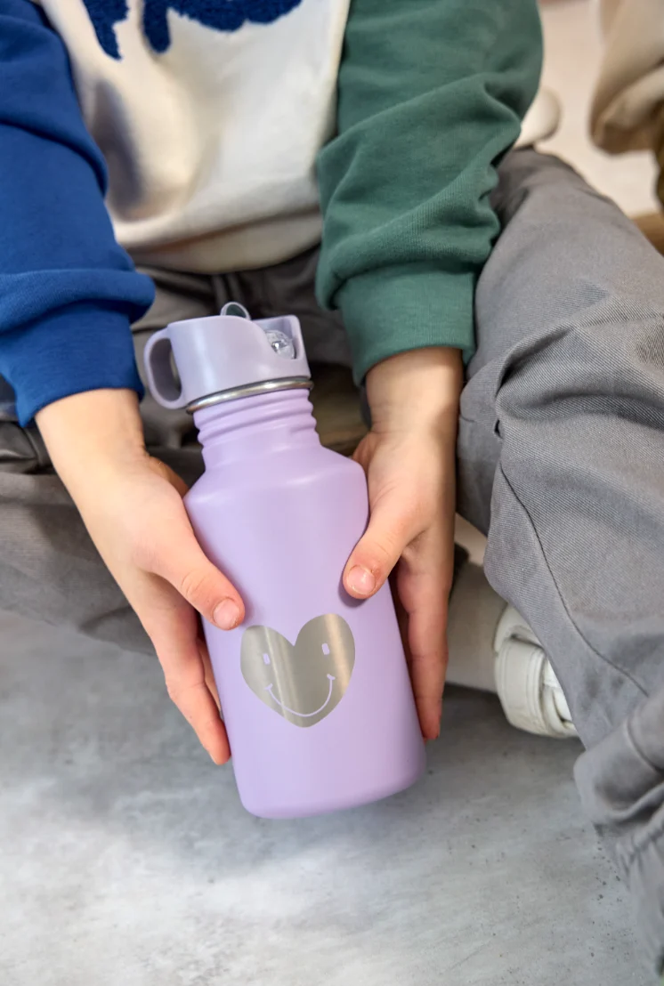 Lassig Lassig Drinkfles stainless steel Little gang Heart lilac