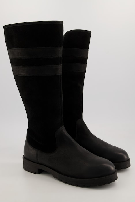 Lederstiefel, Materialmix, Wechselfußbett, Weite H
