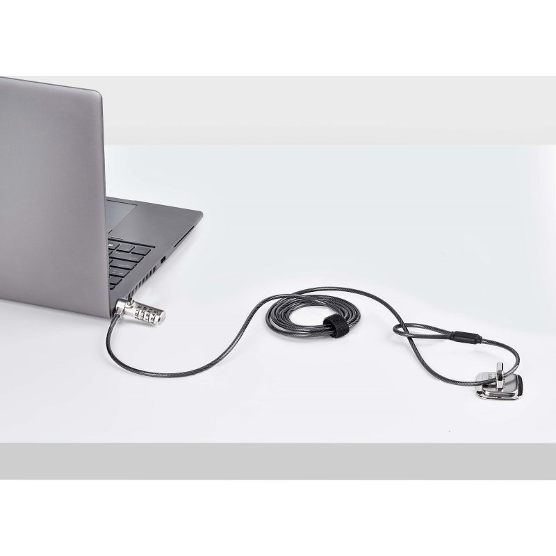 StarTech.com Antivol pour Ordinateur Portable Compatible Slot Noble Wedge ®, Câble de Verrouillage de 1,5m, Sécurité Antivol pour PC Portable, Câble en Acier Résistant aux Coupures, Combo Lock