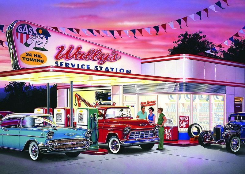 Rebo - Legpuzzel - 1000 Stukjes - Wally's Service Station - Volwassenen