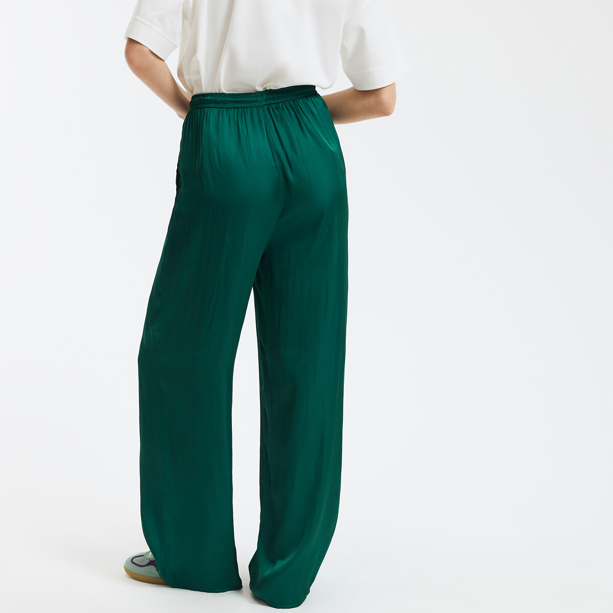 COLEÇÕES LA REDOUTE<br>Calças amplas e fluidas com cintura elástica