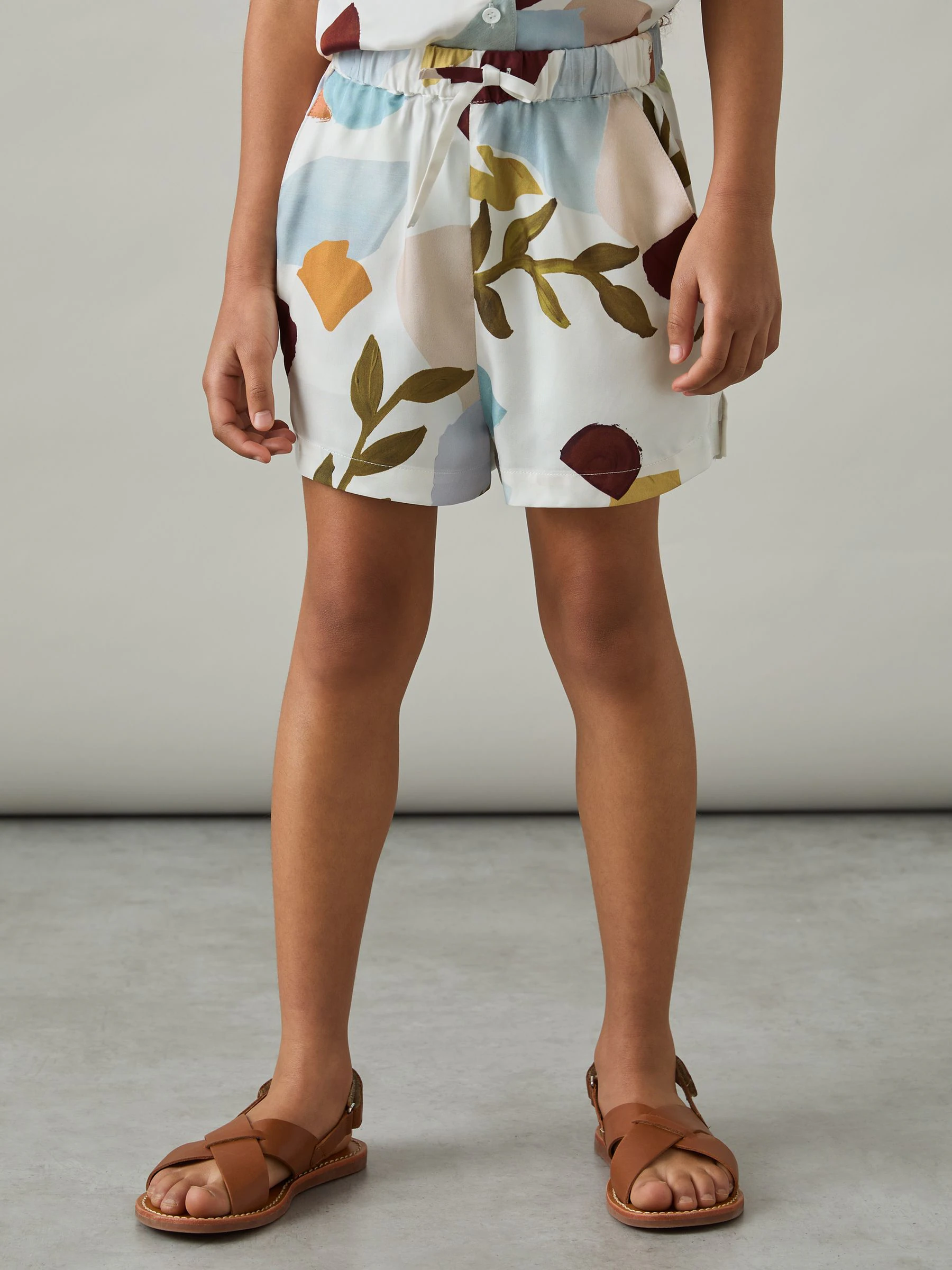 Reiss Tommi short met print en trekkoord in de taille