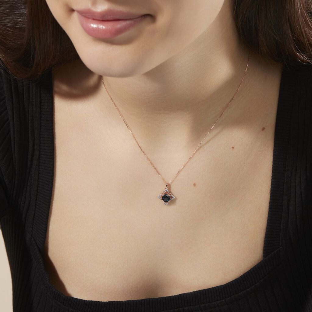 Collier Haia Or Rose Topaze Et Oxyde De Zirconium