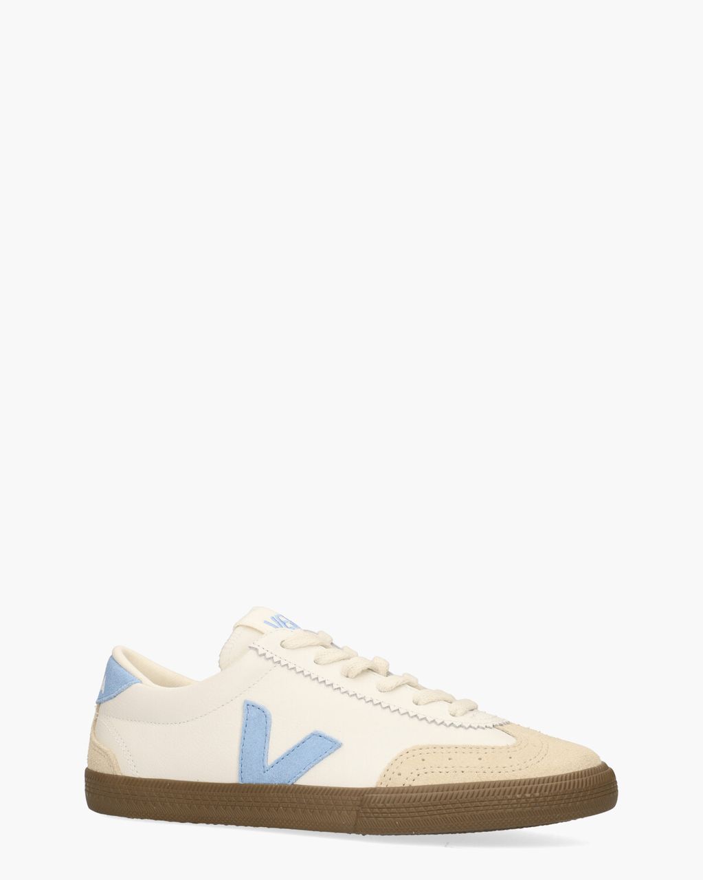 Veja Volley Leather Wit/Lichtblauw Damessneakers