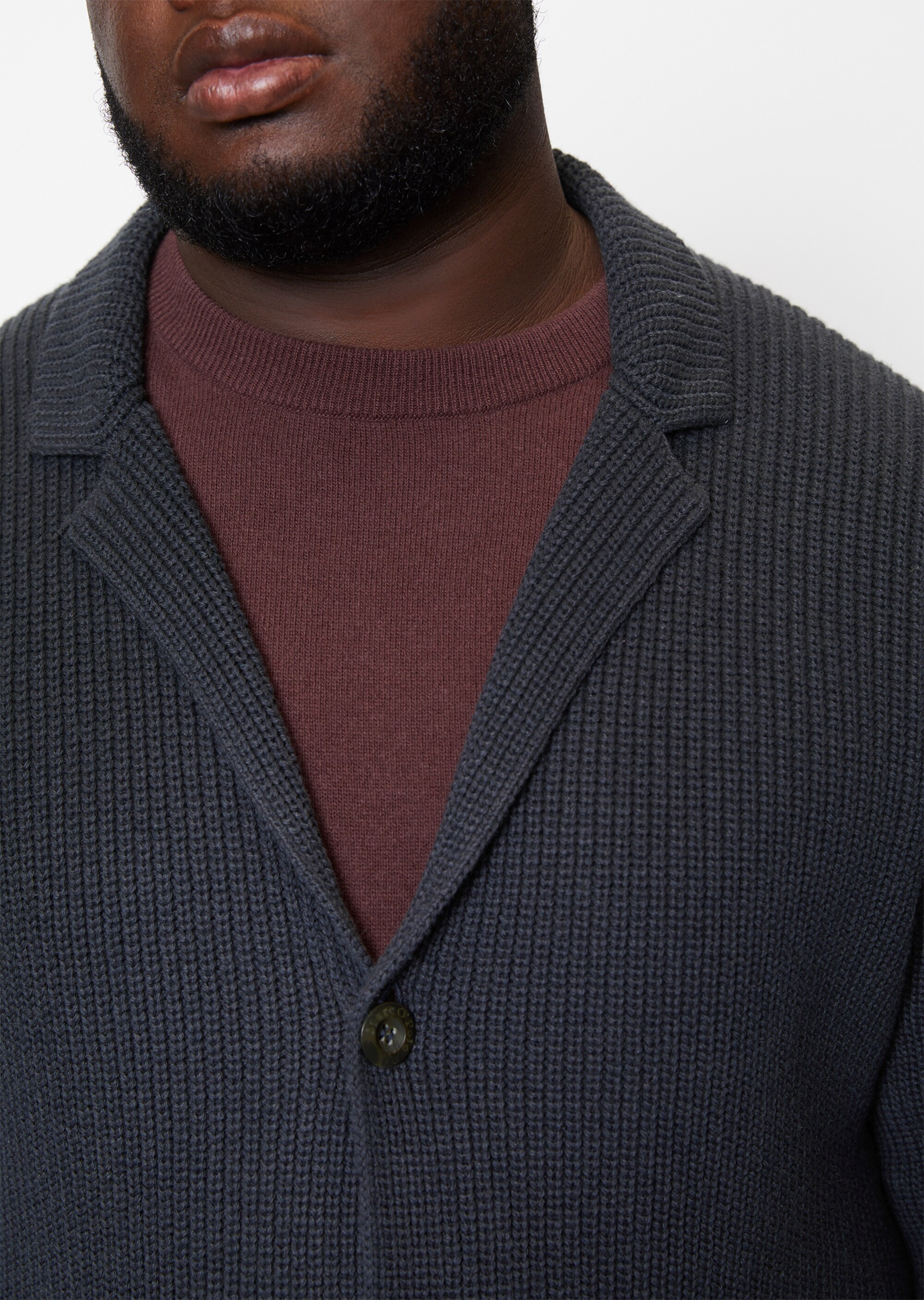 Strickblazer regular aus Bio-Baumwolle-Mix und Schurwolle