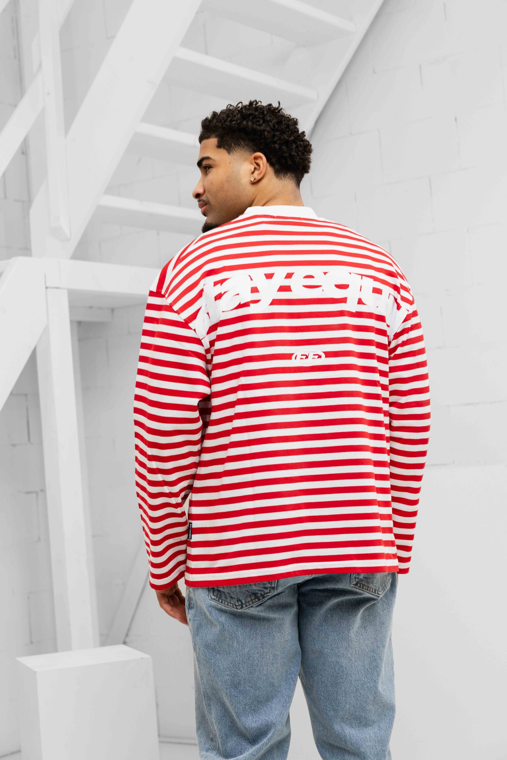Equalité Stripe Longsleeve T-Shirt Heren Rood/Wit