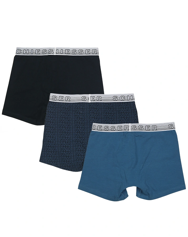 Boxershorts 95/5 3er Pack mit Schriftzug in blau