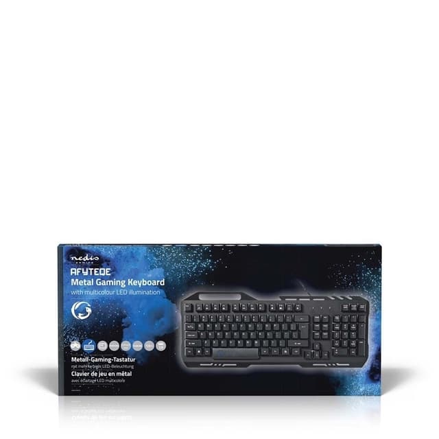 Nedis Wired Gaming Keyboard | USB 2.0 | Membrane Nøgler | LED | US international | US layout | USB Drevet | Strømkabellængde: 1.50 m | Gaming