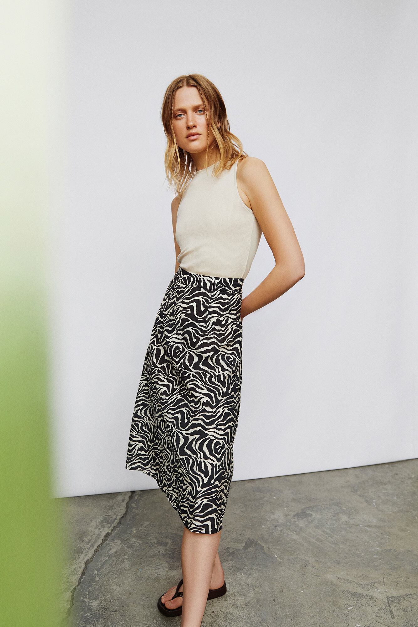 Falda midi - Negro