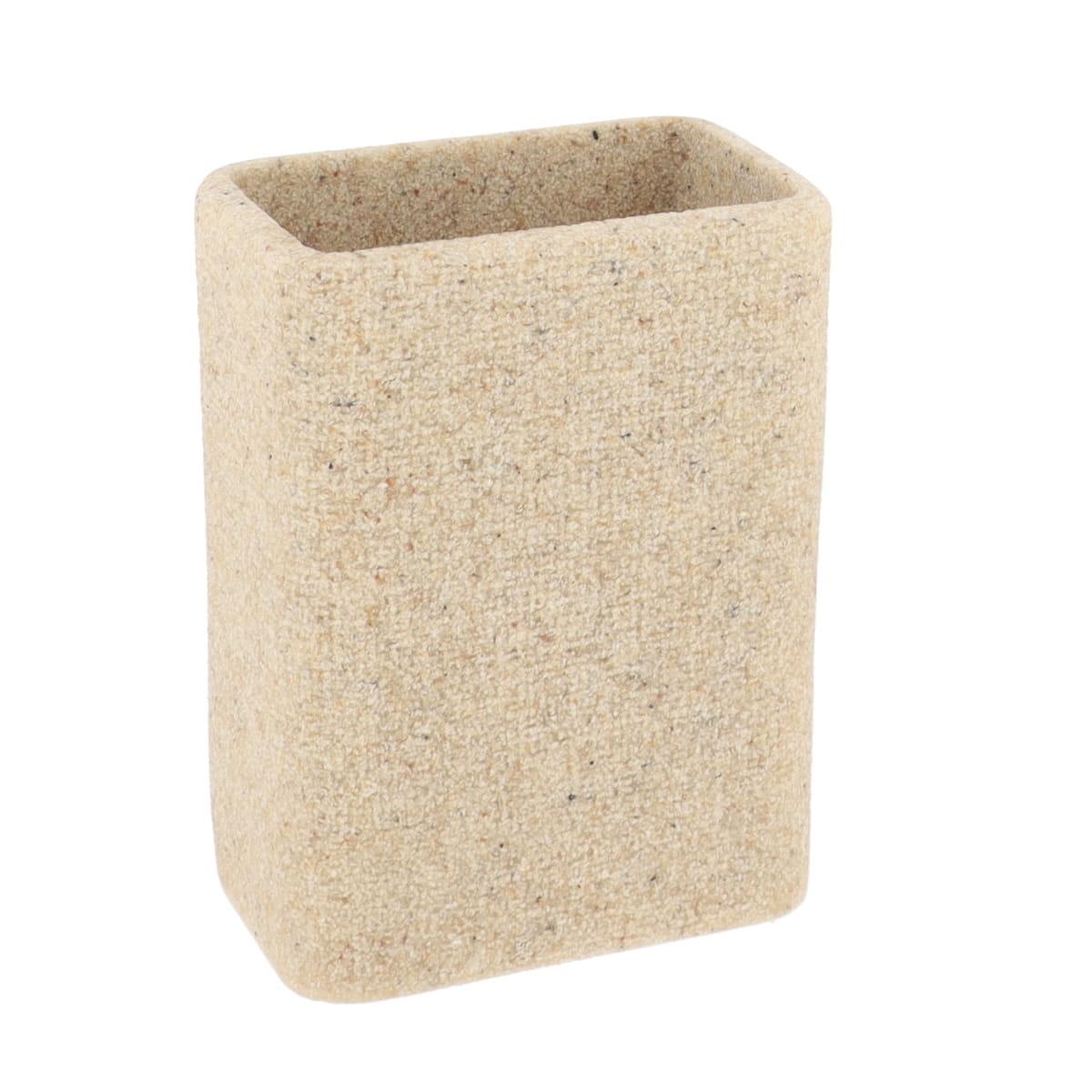GOBELET POLYRESINE RECTANGULAIRE EFFET SABLE NATUREL