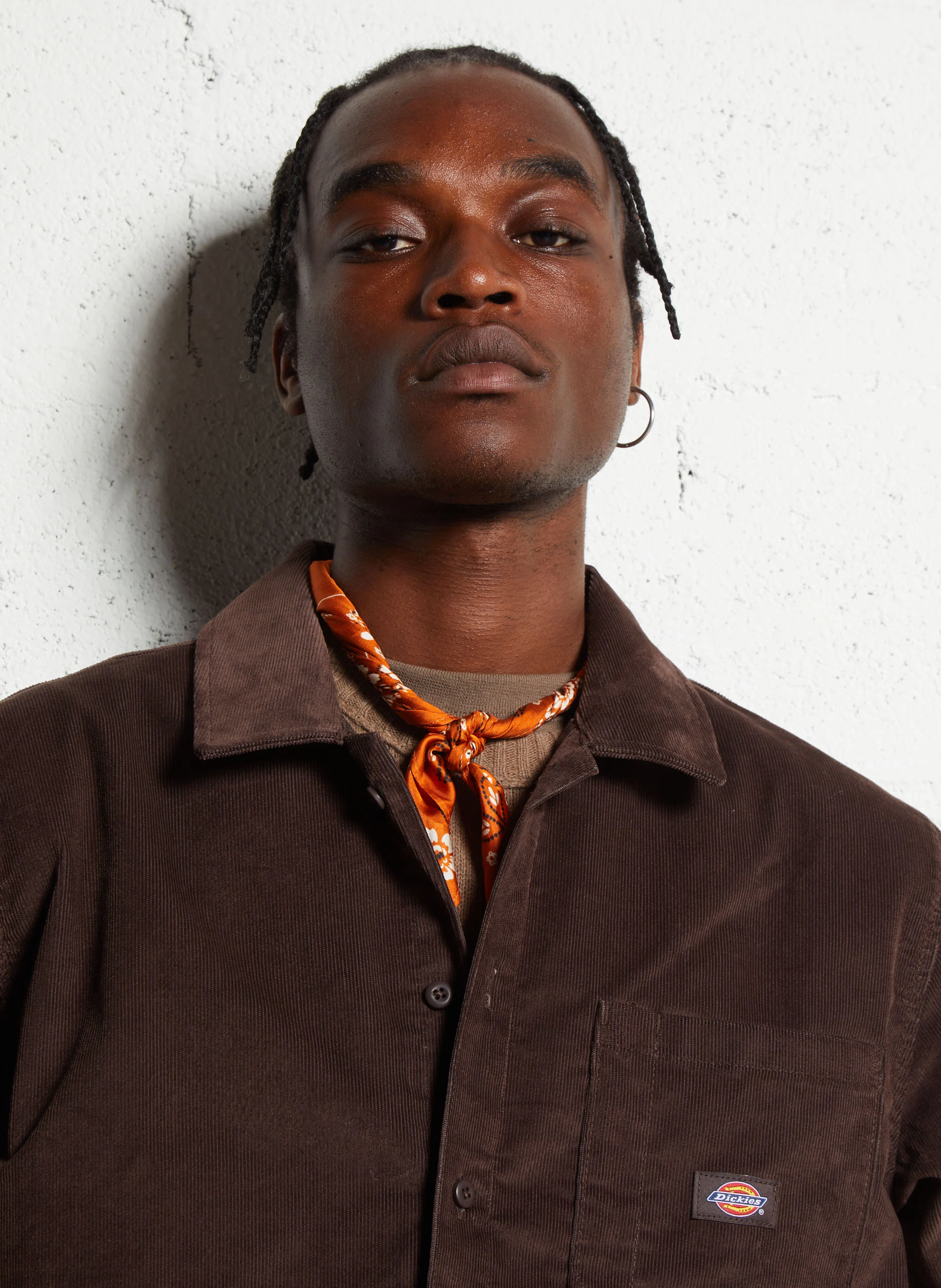CORDUROY - Surchemise col classique ample en coton mélangé | Marron