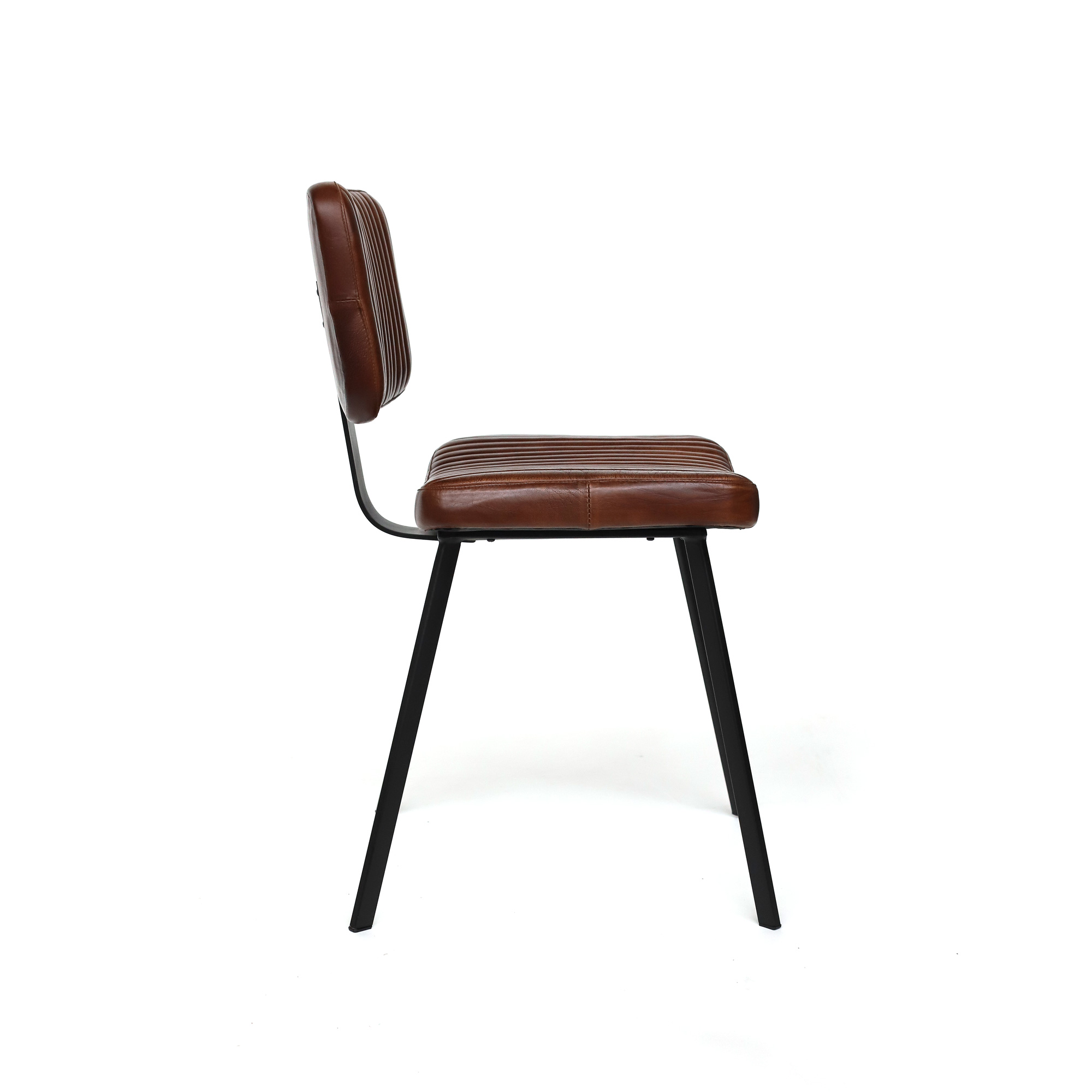 Lederstuhl 'Bult', braun, B 47 cm, H 82 cm, L 51 cm von fischer's lagerhaus