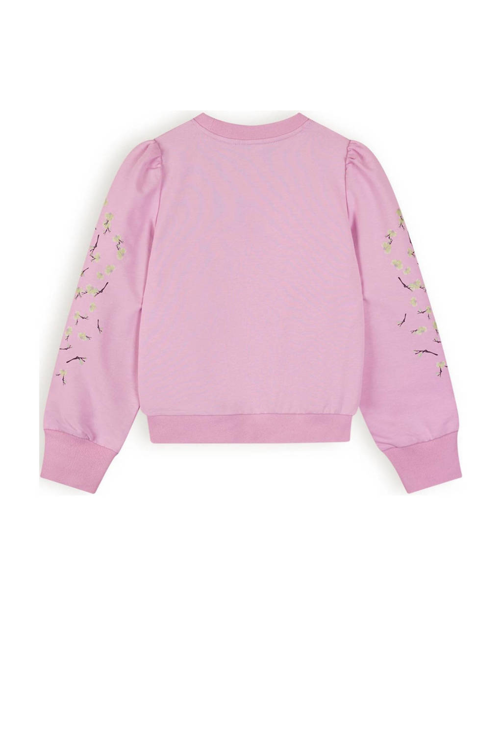 NONO gebloemde sweater Kulet zachtroze/groen