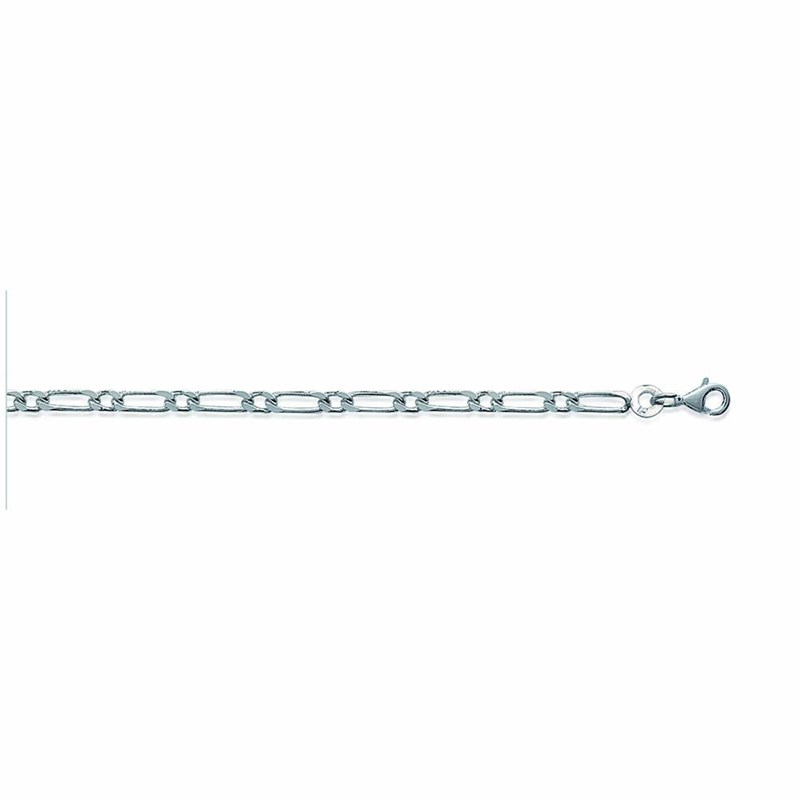 Chaine Homme - Argent 925 - Cheval alternée 1+1 - Largeur : 2,5 mm - Longueur : 50 cm