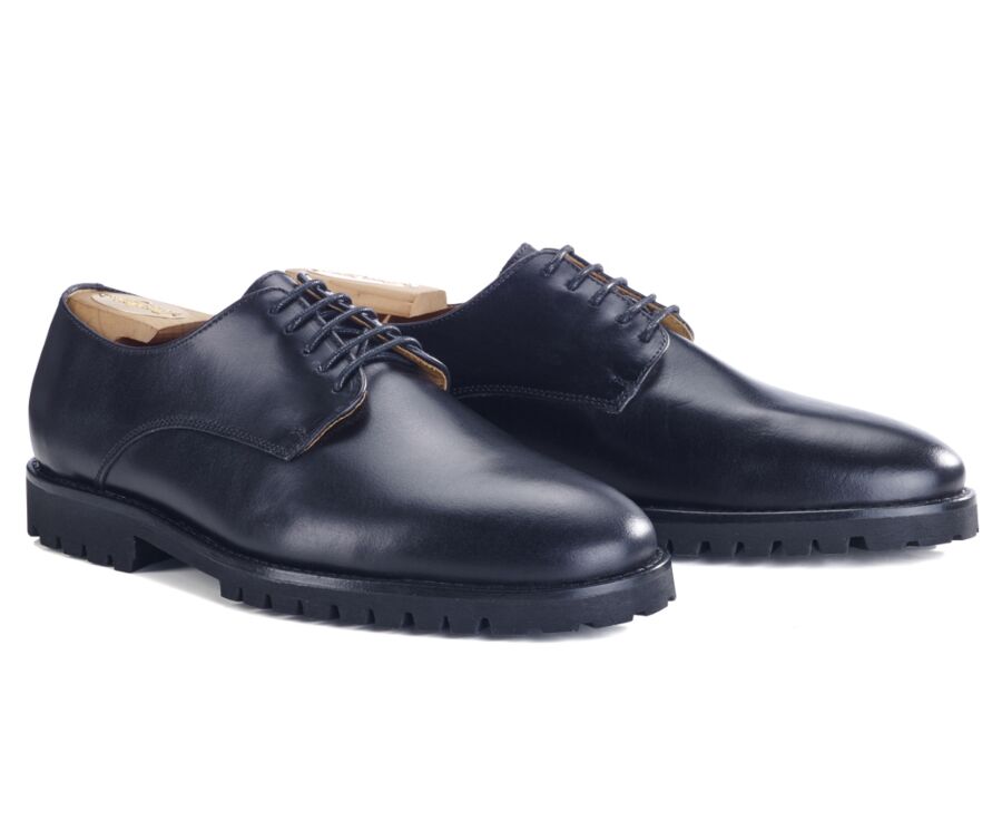 Derbies homme Noir semelle gomme crantée - BUSHEY GOMME