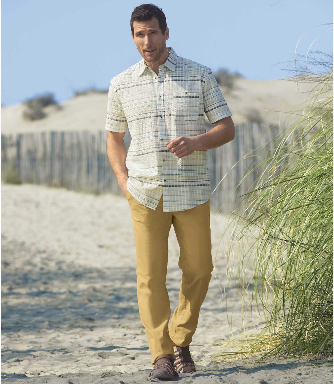 Pantalon Chino Stretch Confort Ocre
