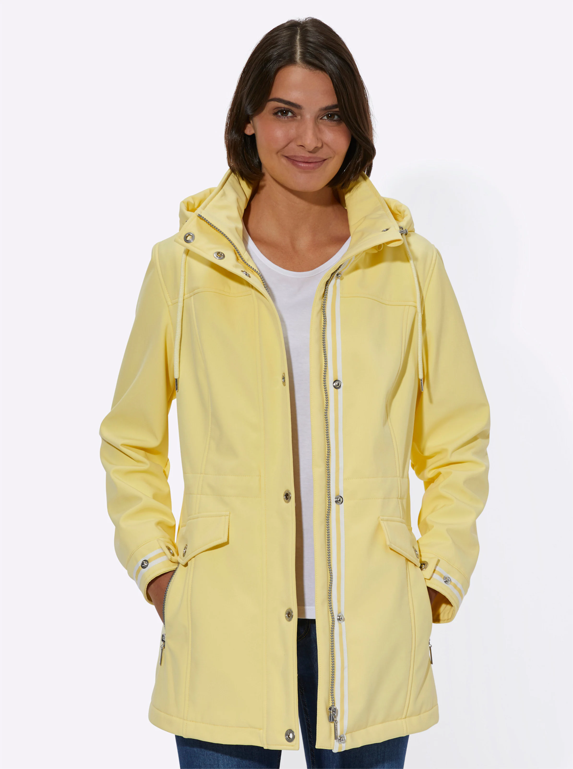 Softshelljacke in zitrone