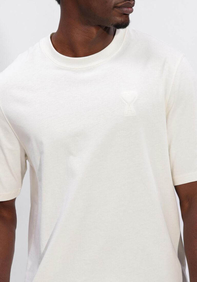 ecru ami paris t-shirt small embossed ami de coeur tshirt