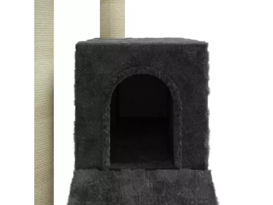 Arbre à chat avec griffoirs en sisal Gris foncé 92 cm