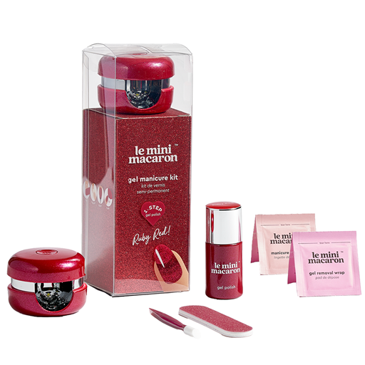Le Mini Macaron Gel Manicure Kit, Ruby Red