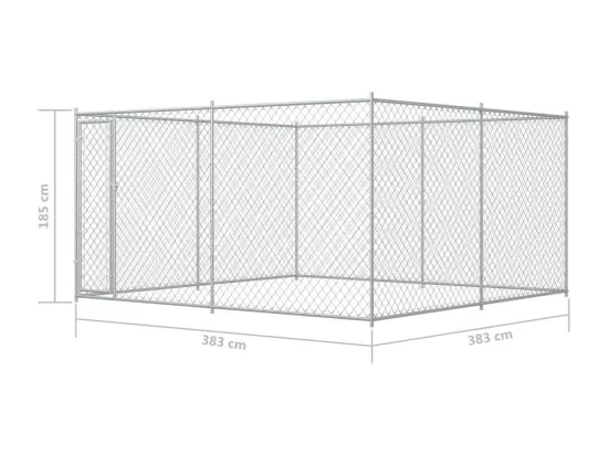 Chenil extérieur cage enclos 383 x 383 x 185 cm 02_0000462