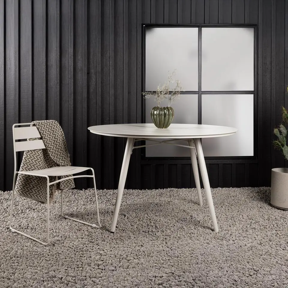 Tuintafel Beige Aluminium - 120x120x75cm - Lina
