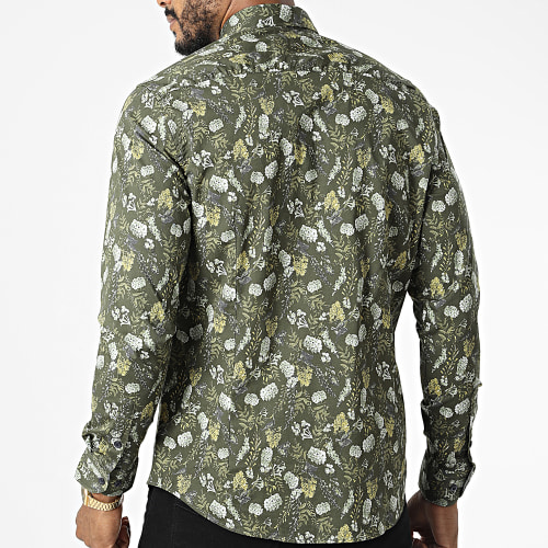 Chemise Manches Longues 7711 Vert Kaki Floral