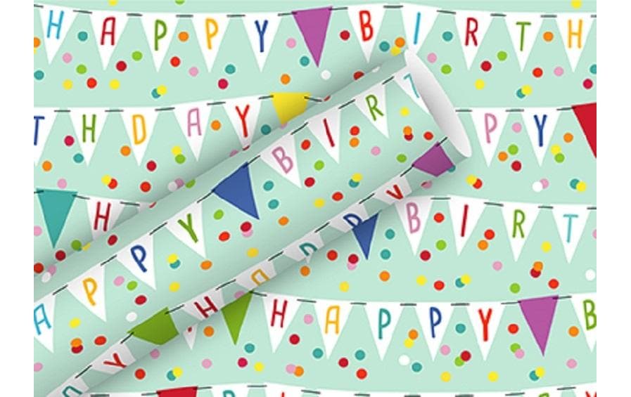 Geschenkpapier Wimpel 2 m x 70 cmPapierrolle zum Einpacken von Geschenken