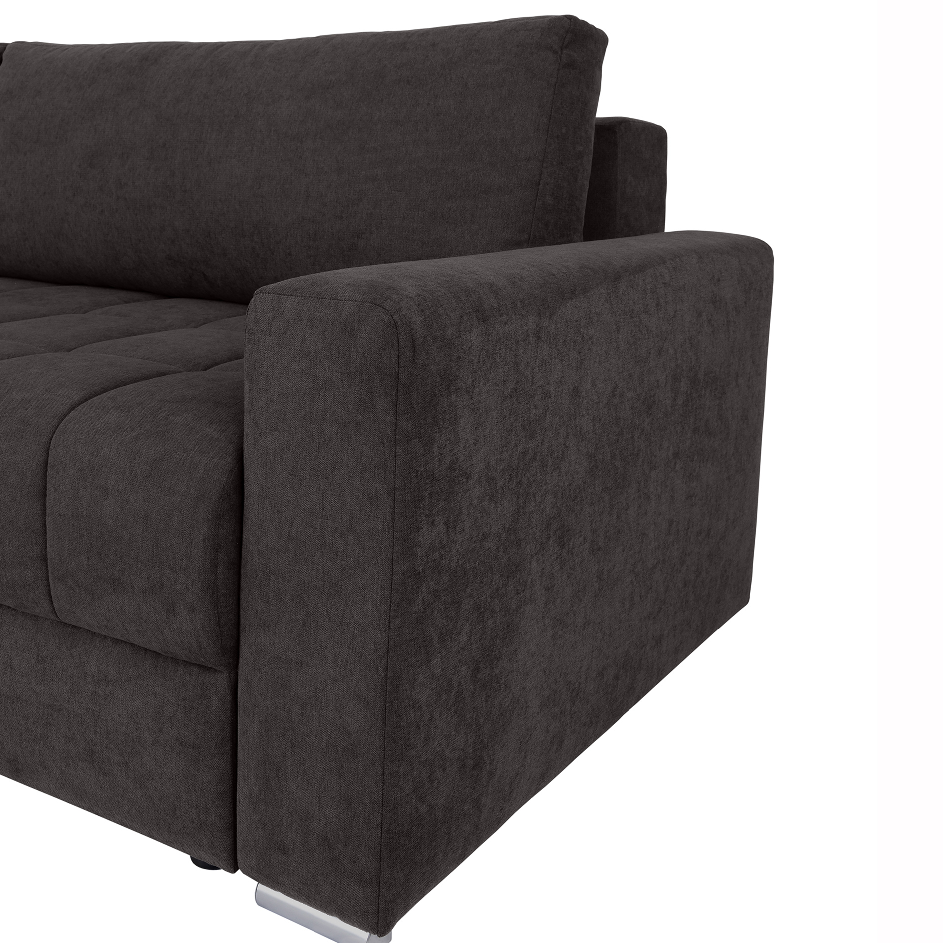 Ecksofa - graubraun - mit Staukasten - 235x172 cm