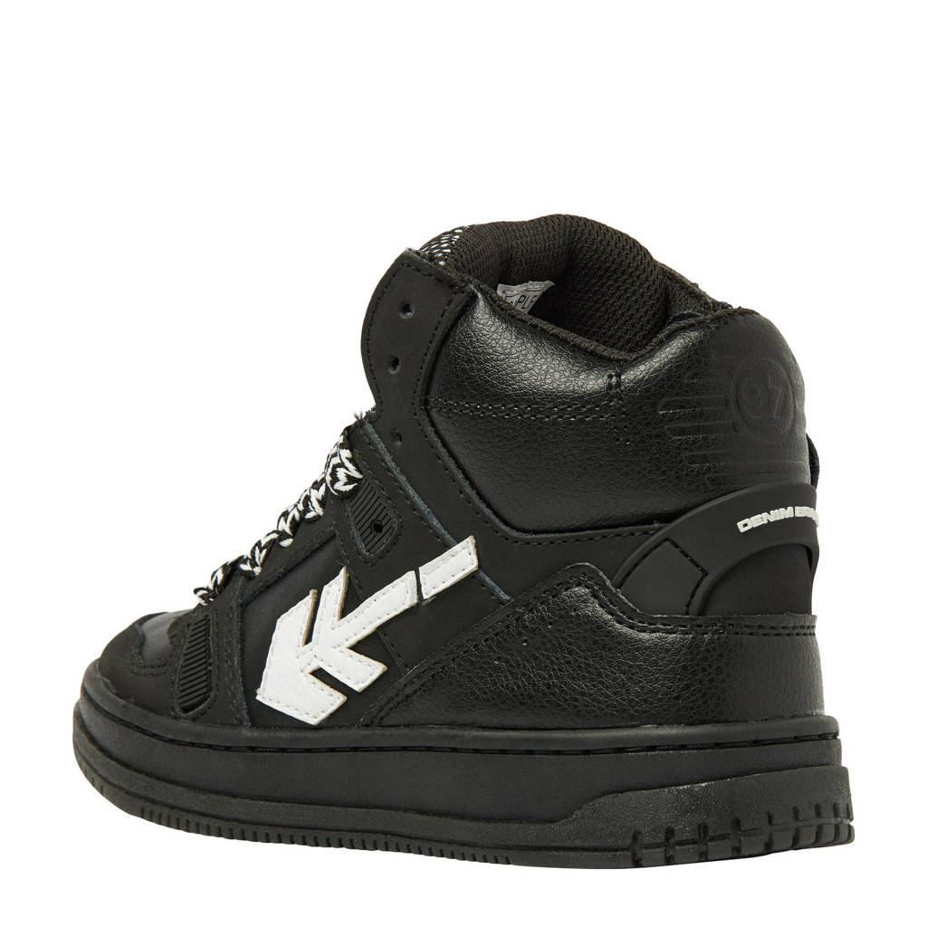 Vingino Kevinleren sneakers zwart