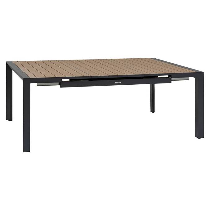 Table de jardin carré EVASION Effet bois Honey / Graphite