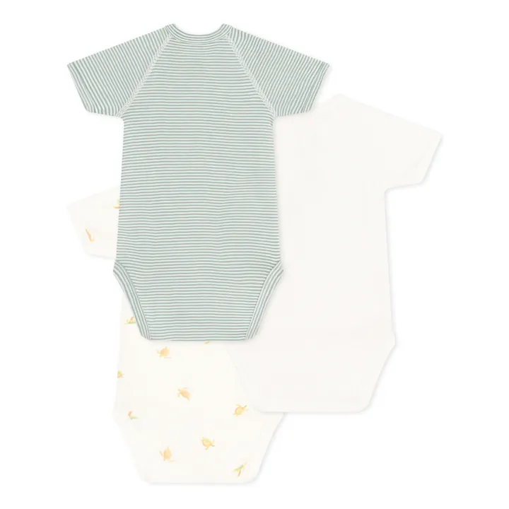 Petit Bateau Lot 3 Bodies Naissance Soleil | Blanc