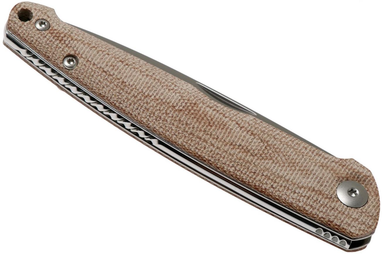 Viper Key V5976CN Natural Canvas Micarta zakmes, Jesper Voxnaes design