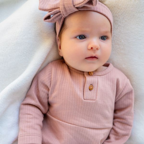 Klein Baby Jurk Rib - Maat 50 - Fawn