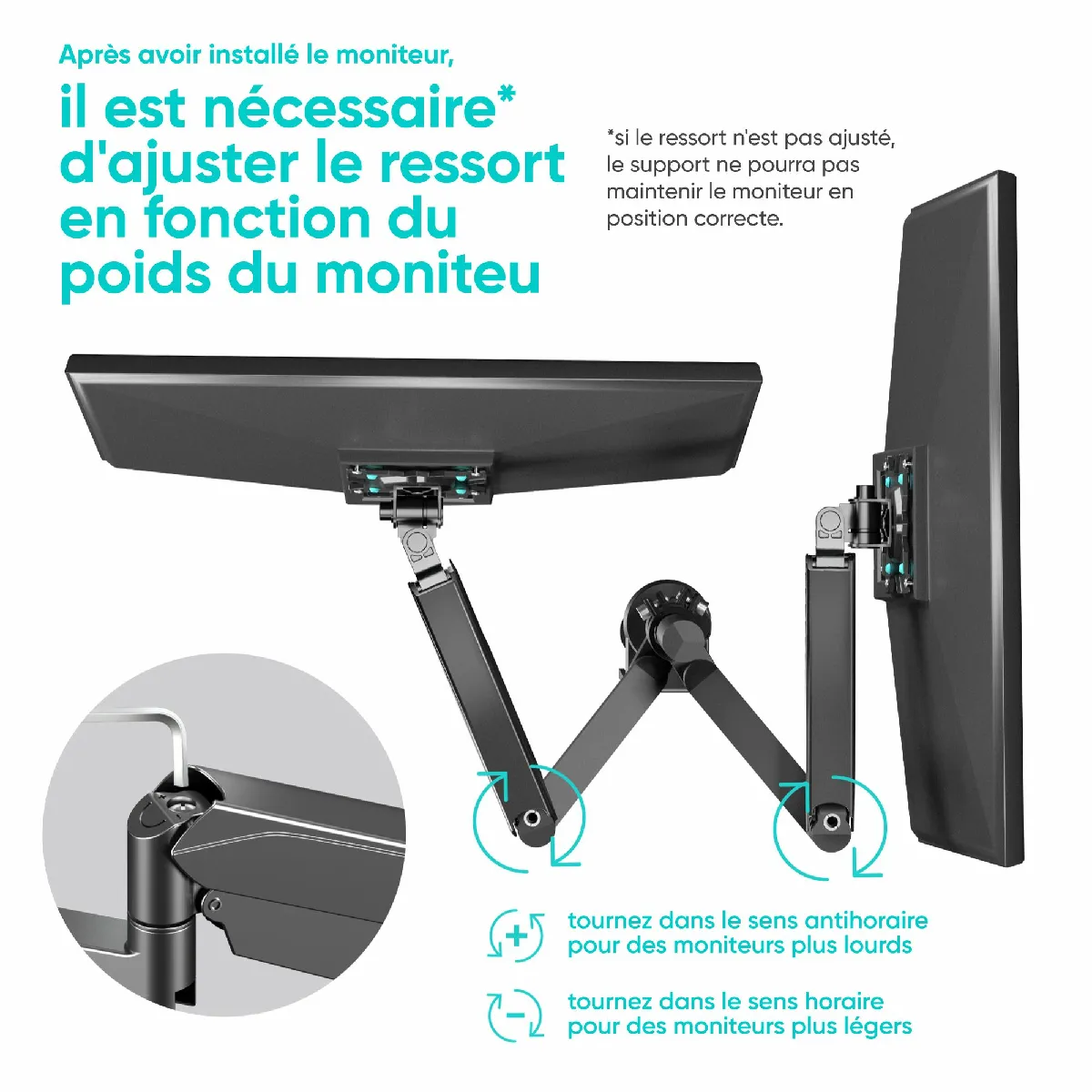 Onkron G140-B Support écran double