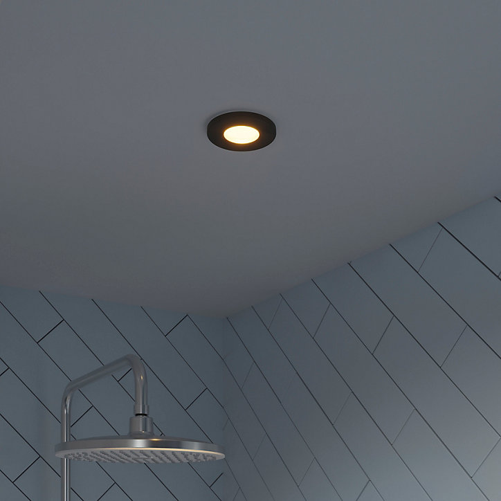 Spot encastrable Hades GU5.3 blanc chaud IP65 345lm 4.4W Ø8xH.8.2cm noir GoodHome