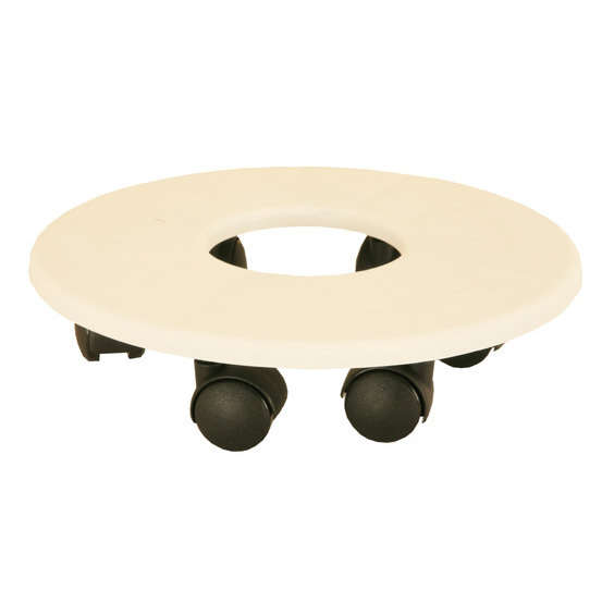 Plateau à roulettes Eva en polypropylène 100% recyclable blanc Ø23cm