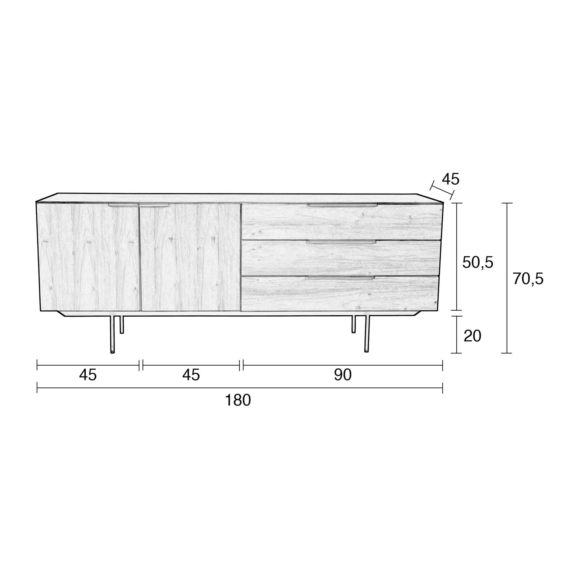 Zuiver Travis Dressoir - Walnoot